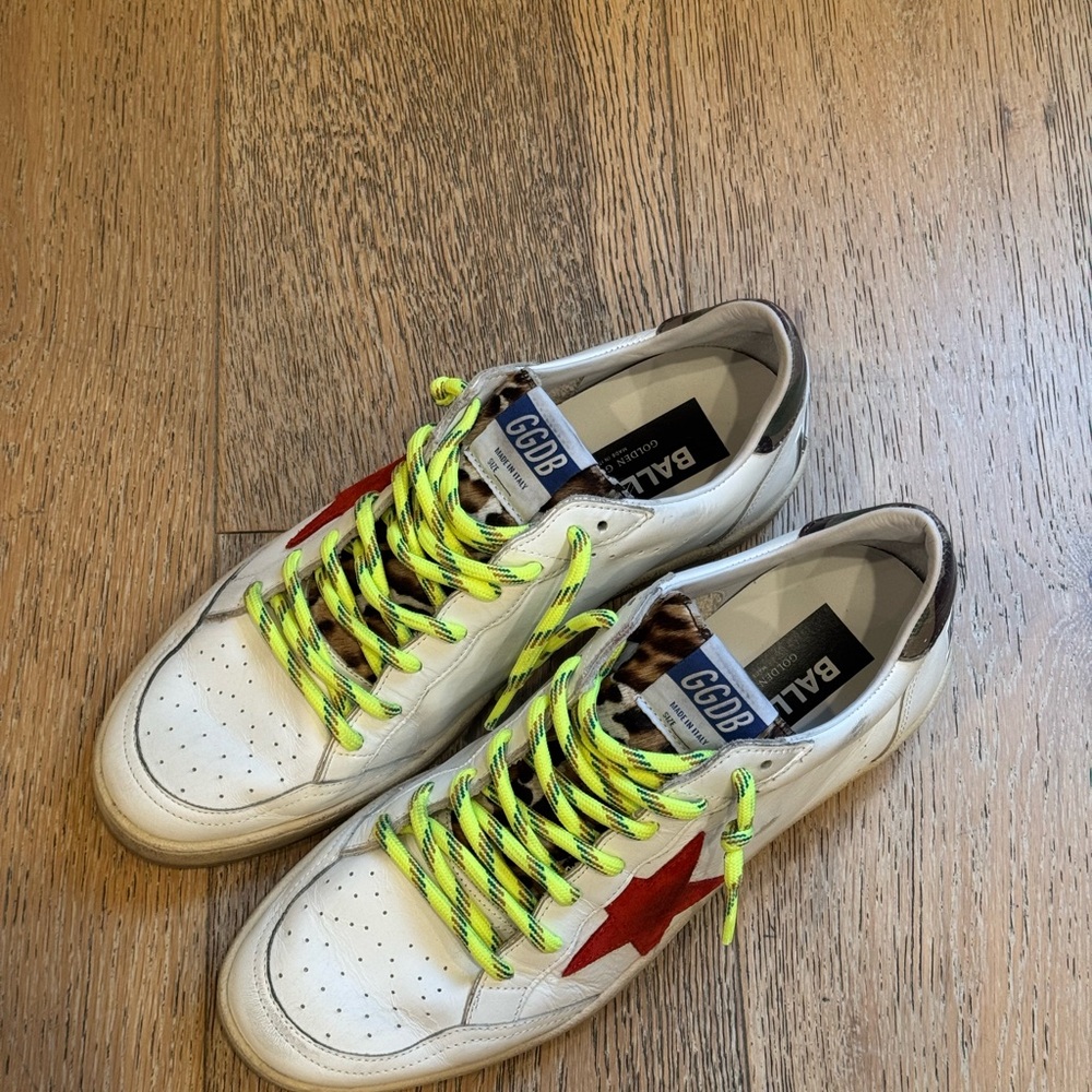 Golden Goose White, Red, Leopard, and Camo Sneakers - Exclusive Rare Design - Picture 8 of 10